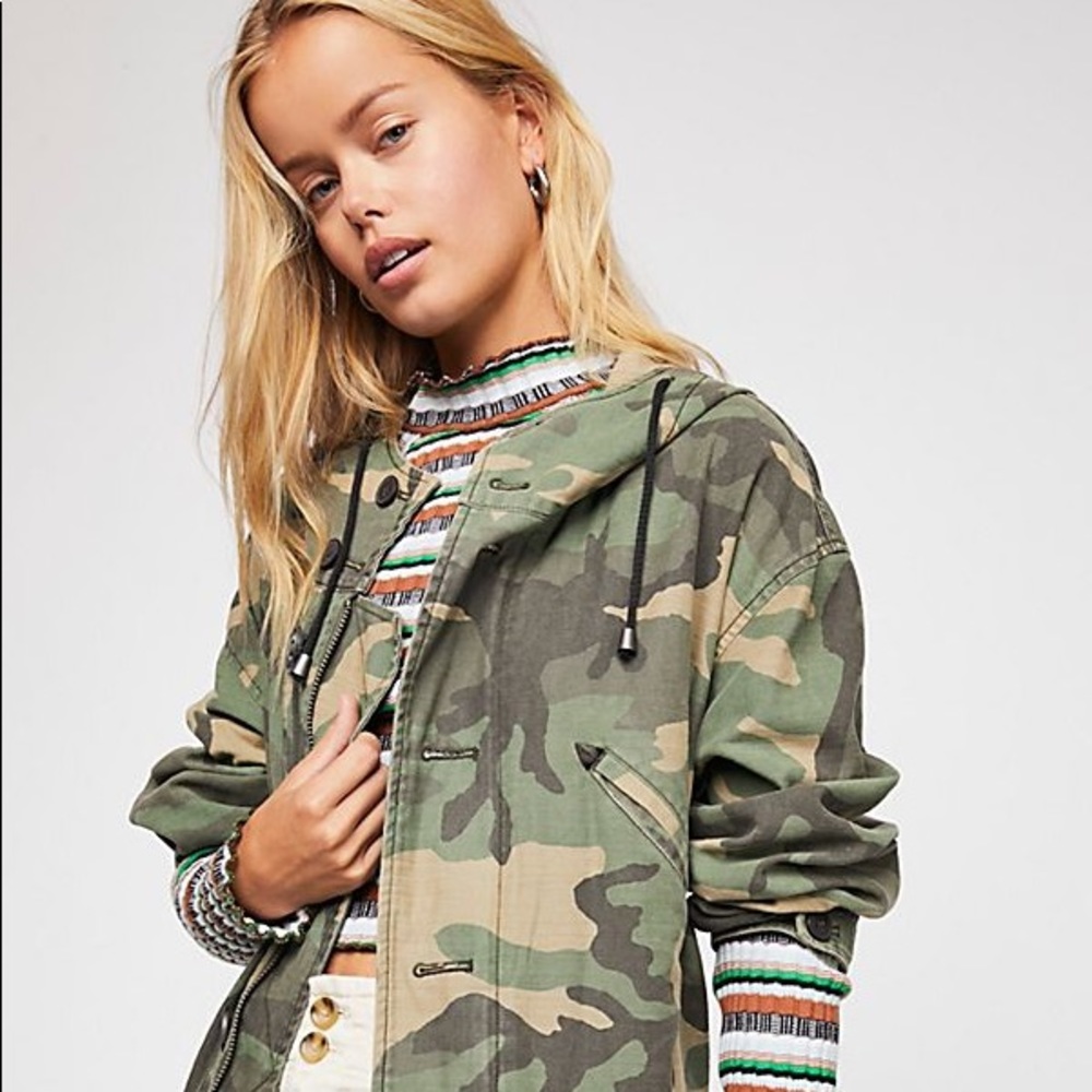 Free people camo jacket